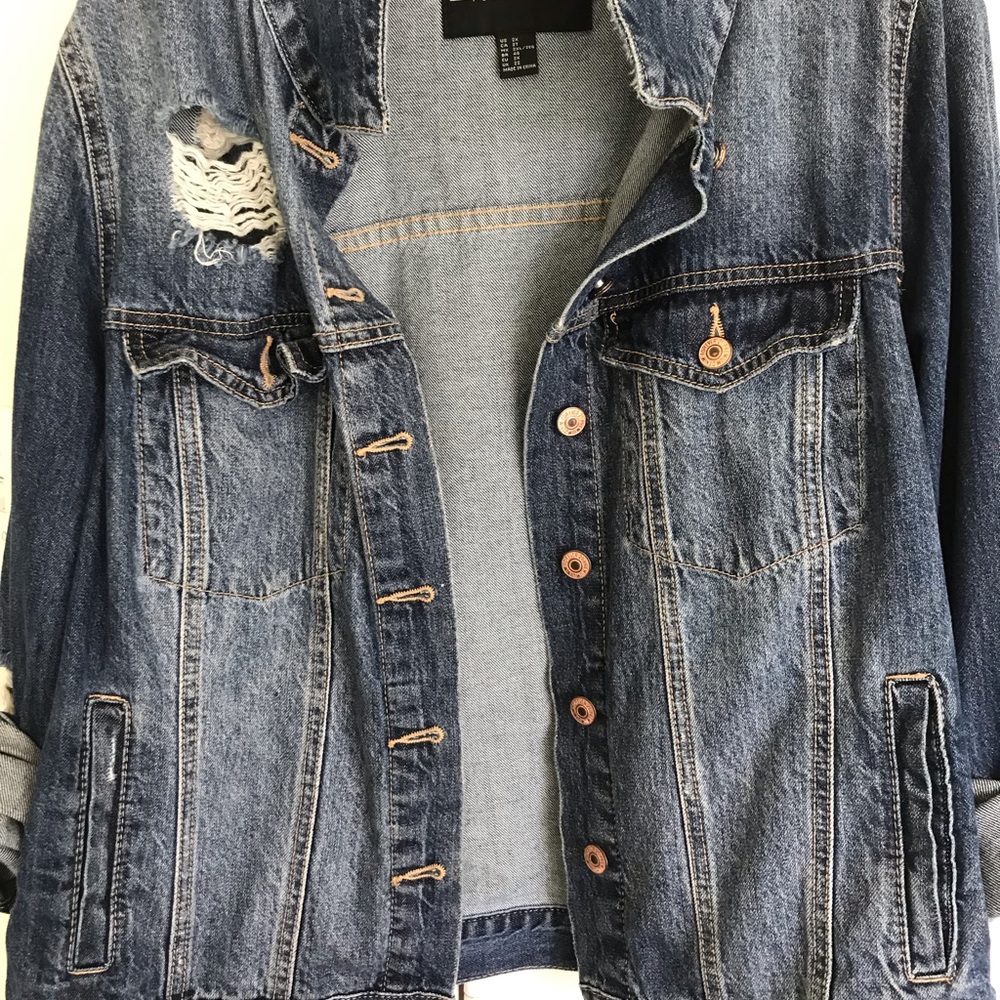 Forever 21 distressed jean jacket
